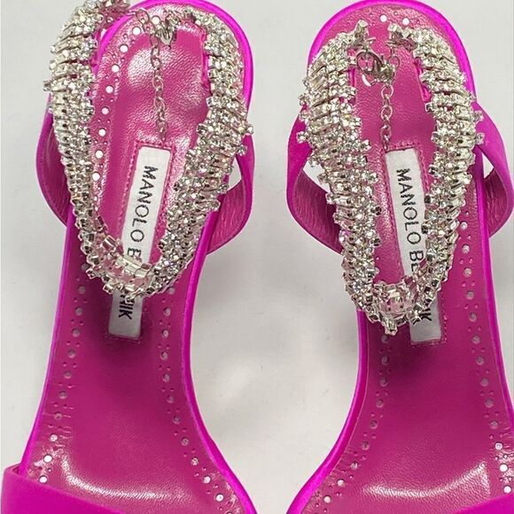 Manolo Blahnik Parinasan 105 Embellished Sandals size 39 - Picture 3 of 12